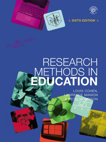 Research Methods In Education, Sixth Edition