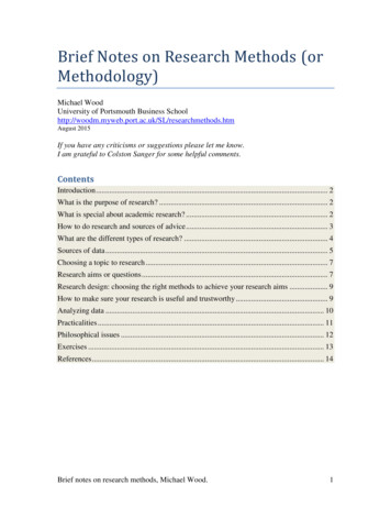 Brief Notes On Research Methods - University Of Portsmouth