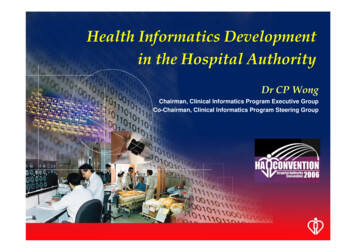 Health Informatics Development In The Hospital Authority