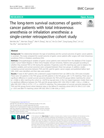 The Long-term Survival Outcomes Of Gastric Cancer Patients .