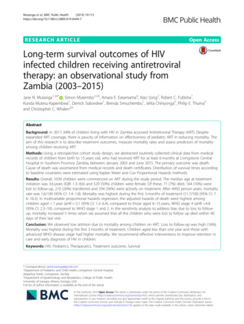 Long-term Survival Outcomes Of HIV Infected Children .