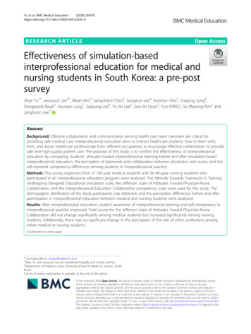 Effectiveness Of Simulation-based Interprofessional Education For .
