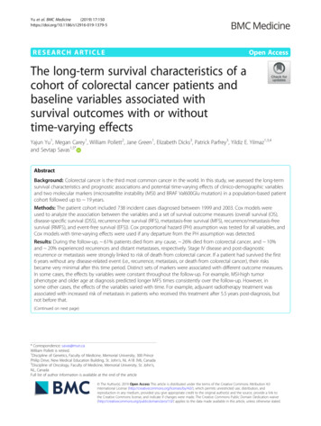 The Long-term Survival Characteristics Of A Cohort Of .