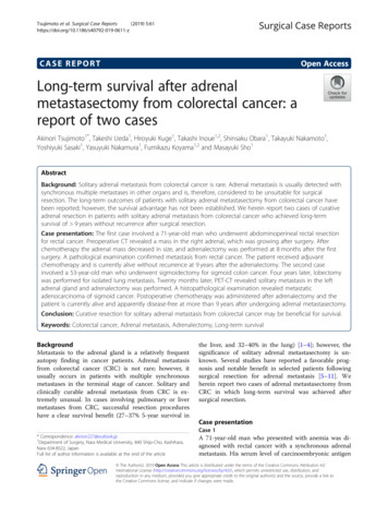 Long-term Survival After Adrenal Metastasectomy From .