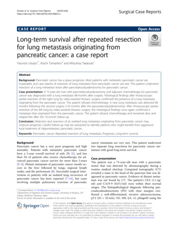 Long-term Survival After Repeated Resection For Lung .