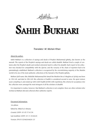 SAHIH BUKHARI - Free Islamic E-Books