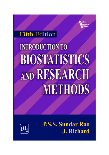 INTRODUCTION TO BIOSTATISTICS AND RESEARCH 