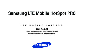 Samsung LTE Mobile Hotspot Pro User Manual