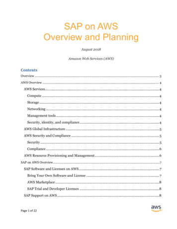 SAP On AWS Overview And Planning