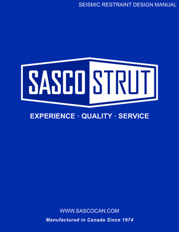 Sasco Seismic Restraint Design Manual