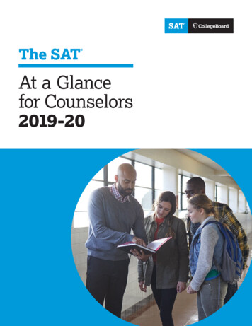 The SAT At A Glance For Counselors 2019-20