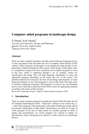 Computer Aided Programs In Landscape Design