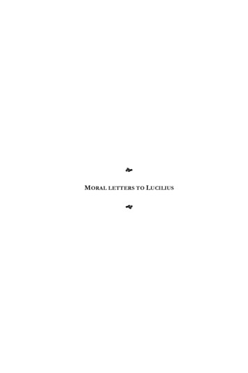 MORAL LETTERS TO LUCILIUS - Docdroid 