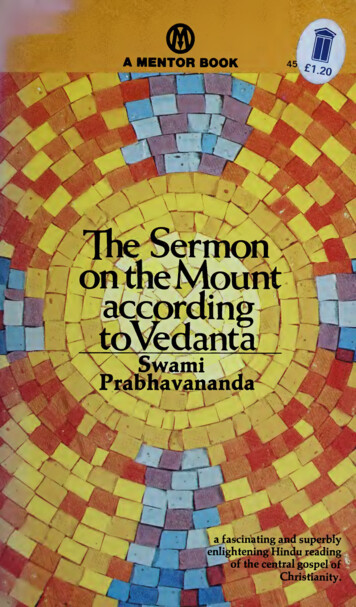 The Sermon On The Mount According To Vedanta