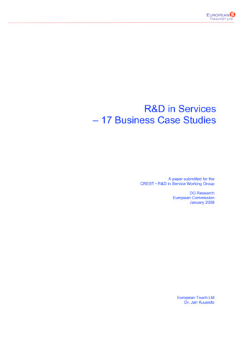 R&D In Services – 17 Business Case Studies