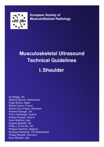 Musculoskeletal Ultrasound Technical Guidelines I.Shoulder
