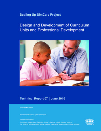 Design And Development Of Curriculum Units And .