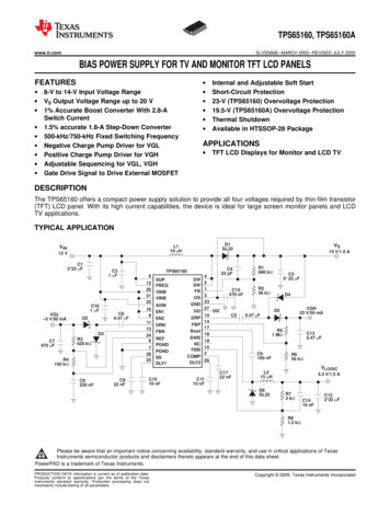 Bias Power Supply For TV And Monitor TFT LCD Panels (Rev. B)