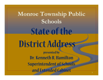 Monroe Township Public Schools State Of The District Address