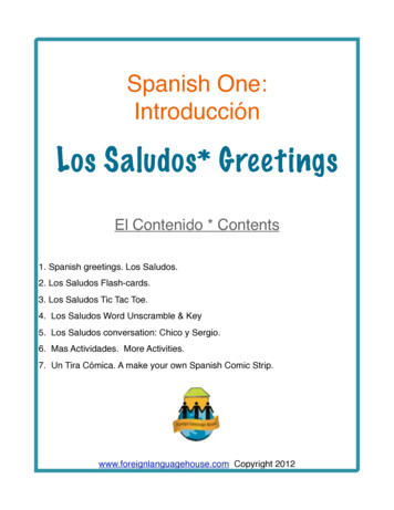 Los Saludos* Greetings - Spanish One