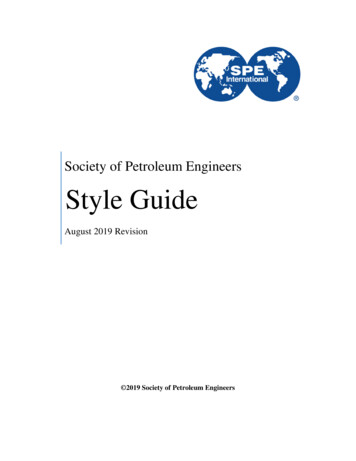 Society Of Petroleum Engineers Style Guide