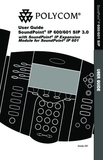 SoundPoint IP 601 User Guide SIP 3 - SimpleSignal