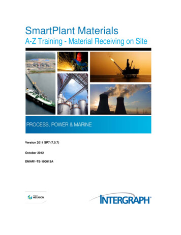 SmartPlant Materials A-Z Training - Material 