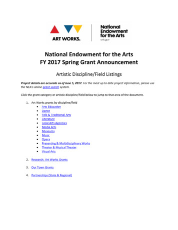 National Endowment For The Arts FY 2017 Spring Grant .