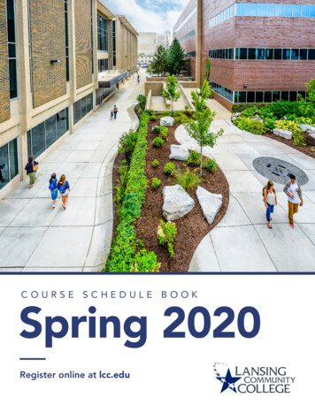 LCC Spring 2020 Schedule Book - Lansing Community College