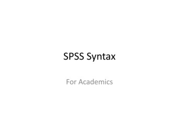 SPSS Syntax - Data Services