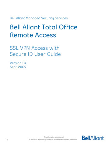 Bell Aliant Managed Security Services Bell Aliant Total . - Bell Canada