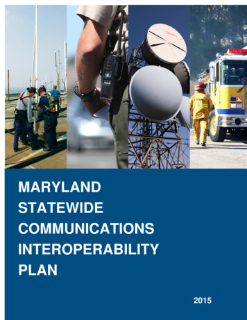Maryland Statewide Communications Interoperability Plan