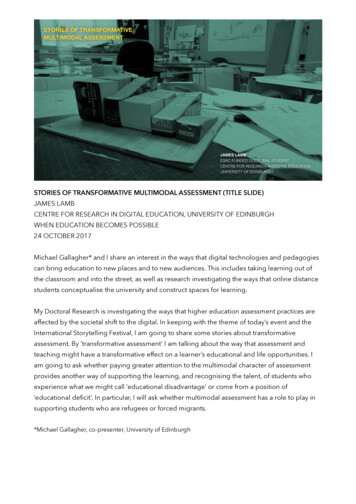 Stories Of Transformative Multimodal Assessment