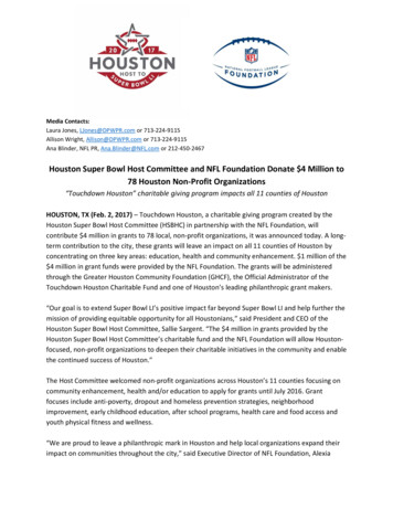 Houston Super Bowl Host Committee And NFL Foundation Donate 4 Million .