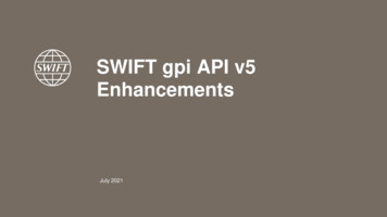 SWIFT Gpi API V5 Enhancements - SWIFT Developer Portal