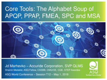 Core Tools: The Alphabet Soup Of APQP, PPAP, FMEA, SPC 