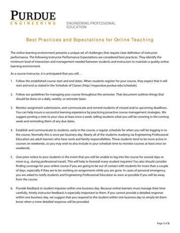 Best Practices And Expectations For Online Teaching