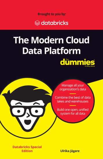 The Modern Cloud Data Platform For Dummies Databricks .