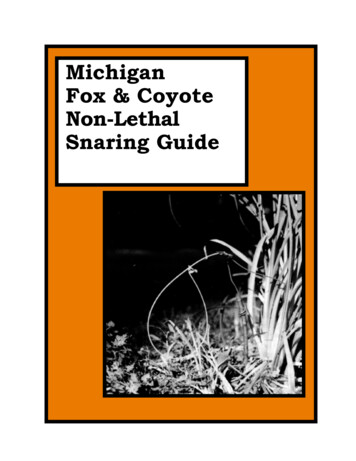 Michigan Fox & Coyote Non-Lethal Snaring Guide