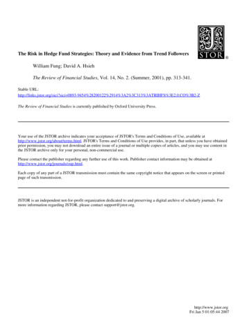 The Risk In Hedge Fund Strategies: Theory And Evidence .