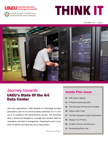 Journey Towards Inside This Issue UAEU's State Of The Art Data Center