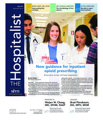 New Guidance For Inpatient Opioid Prescribing - The Hospitalist