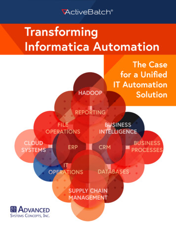 Transforming Informatica Automation