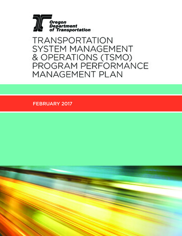 Transportation System Management & Operations (Tsmo) Program .
