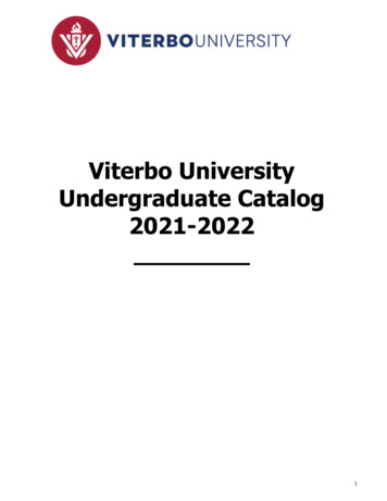 Viterbo University Undergraduate Catalog 2021-2022