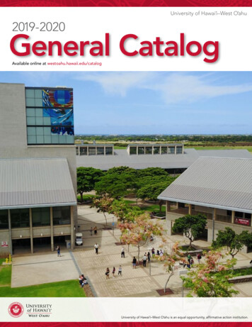University Of Hawai'i-West O'ahu 2019-2020 General Catalog