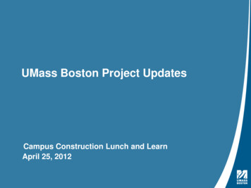 UMass Boston Project Updates - Umb.edu