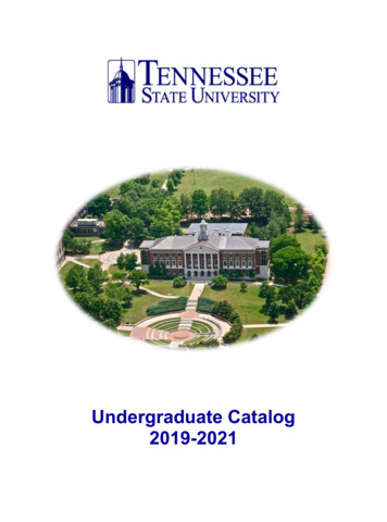 Undergraduate Catalog 2019-2021 - Tennessee State University