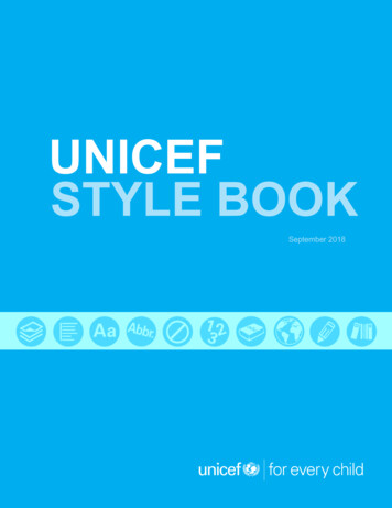 UNICEF STYLE BOOK