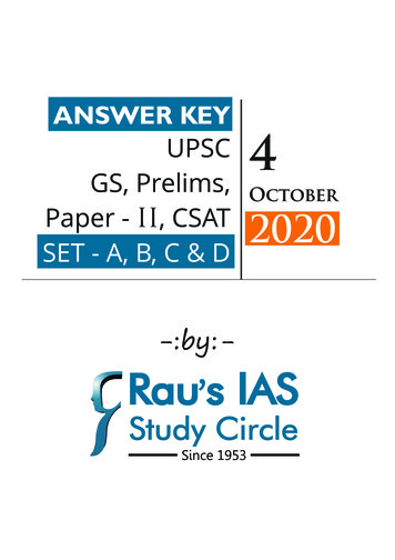 ANSWER KEY UPSC 4 - Rauias